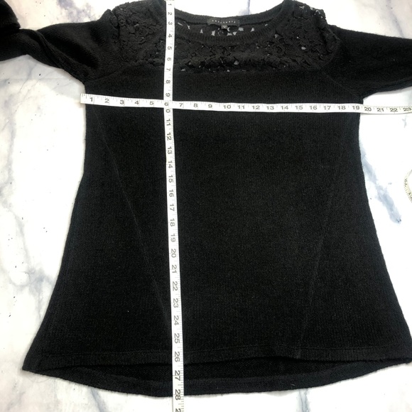 Sanctuary Black Lace Yoke Pullover Sweater - Picture 6 of 8